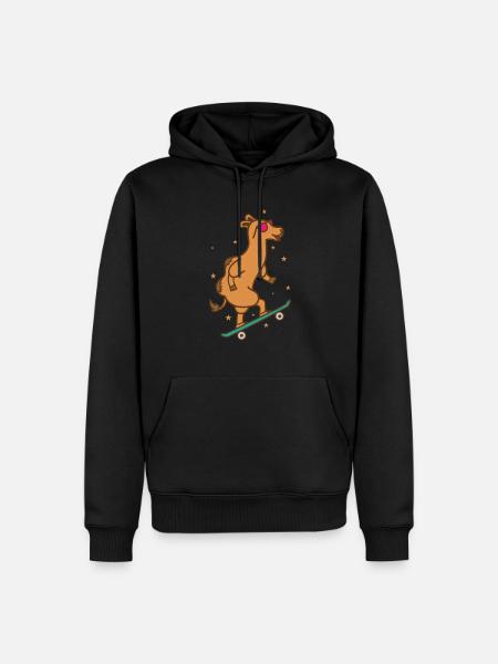 Camel on the skateboard dromedary - Men’s Premium Organic Hoodie - black