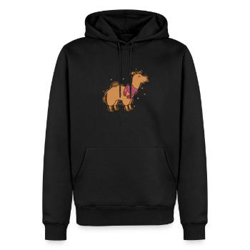 Kamel Dromedar mit Schal Dromedar - Männer Premium Bio Hoodie - Schwarz - Vorne - Nico (187cm)