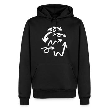 White Arrows - Sweat à capuche Premium bio Homme - noir - Devant - Nico (187cm)