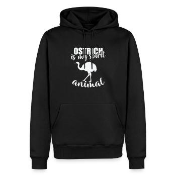 L’autruche est mon animal spirituel Vogel Strauss - Sweat à capuche Premium bio Homme - noir - Devant - Nico (187cm)