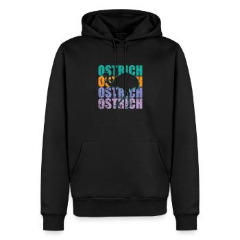 Ostrich Vogelstrauß Laufvogel Großvogel - Männer Premium Bio Hoodie - Schwarz - Vorne - Nico (187cm)