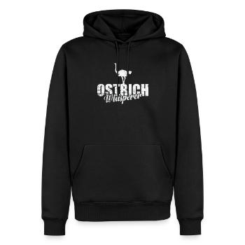 Ostrich Whisperer ratite ostrich Environment - Men’s Premium Organic Hoodie - black - Front - Nico (187cm)