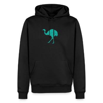 Ostrich ratite animal desert - Men’s Premium Organic Hoodie - black - Front - Nico (187cm)