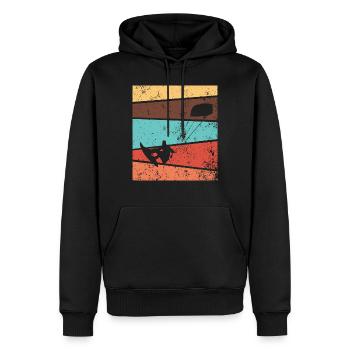 Kitesurf Kite Cadeau Vintage - Sweat à capuche Premium bio Homme - noir - Devant - Nico (187cm)
