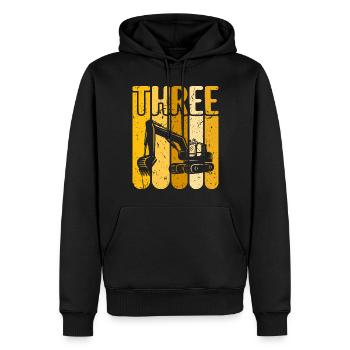 3. Geburtstag Baustelle Jungen Bagger - Männer Premium Bio Hoodie - Schwarz - Vorne - Nico (187cm)