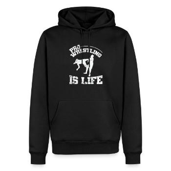 Pro Wrestling is Life Show - Sweat à capuche Premium bio Homme - noir - Devant - Nico (187cm)