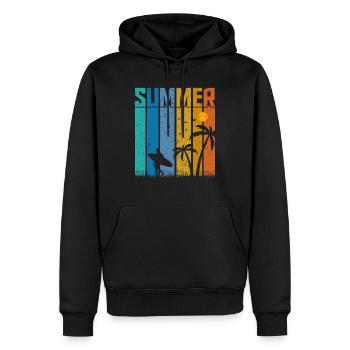 Summer Vibes Surfer - Männer Premium Bio Hoodie - Schwarz - Vorne - Nico (187cm)