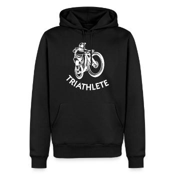 Triathlon Natation Bike Run Marathon - Sweat à capuche Premium bio Homme - noir - Devant - Nico (187cm)
