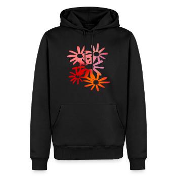Bunte Blumen - Männer Premium Bio Hoodie - Schwarz - Vorne - Nico (187cm)