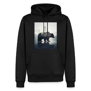 Majestätischer Bär in den Bergen im Wald - Männer Premium Bio Hoodie - Schwarz - Vorne - Nico (187cm)