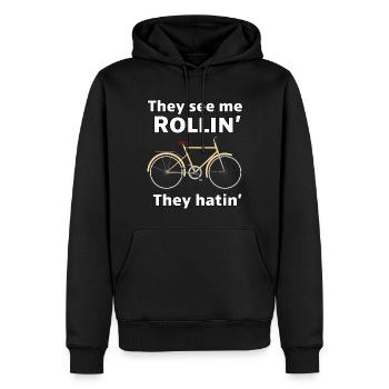 Retro Rider Vintage Vibes auf zwei Rädern Fahrradliebhaber - Männer Premium Bio Hoodie - Schwarz - Vorne - Nico (187cm)