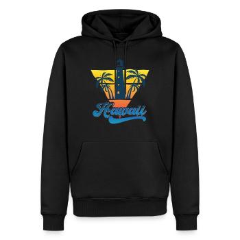 Conception de la plage du phare d’Hawaï - Sweat à capuche Premium bio Homme - noir - Devant - Nico (187cm)