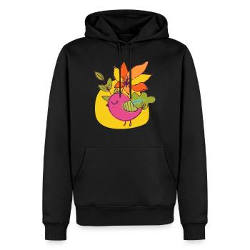 Vogel - Männer Premium Bio Hoodie - Schwarz - Vorne - Nico (187cm)