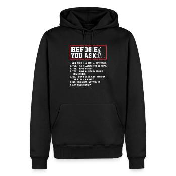 Détecteur de métaux à sondage amusant - Sweat à capuche Premium bio Homme - noir - Devant - Nico (187cm)