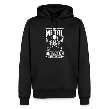 Détecteur de métaux à sondage amusant - Sweat à capuche Premium bio Homme - noir - Devant - Nico (187cm)