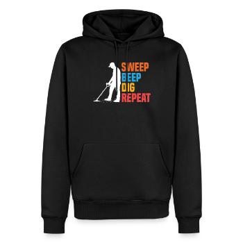 Détecteur de métaux à sondage amusant - Sweat à capuche Premium bio Homme - noir - Devant - Nico (187cm)