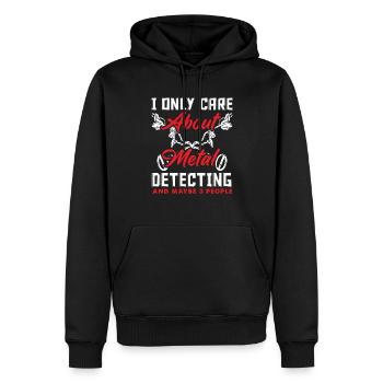 Détecteur de métaux à sondage amusant - Sweat à capuche Premium bio Homme - noir - Devant - Nico (187cm)