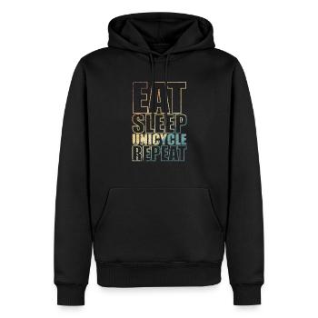 Eat Sleep Unicycle Repeat Balance Sport - Männer Premium Bio Hoodie - Schwarz - Vorne - Nico (187cm)