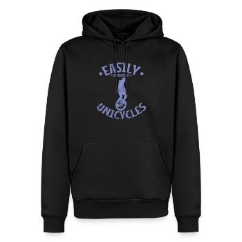 Easily Distracted by Unicycles - Männer Premium Bio Hoodie - Schwarz - Vorne - Nico (187cm)