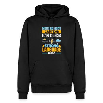 Meteorologe Meteorologie Sturmjäger Geschenk - Männer Premium Bio Hoodie - Schwarz - Vorne - Nico (187cm)