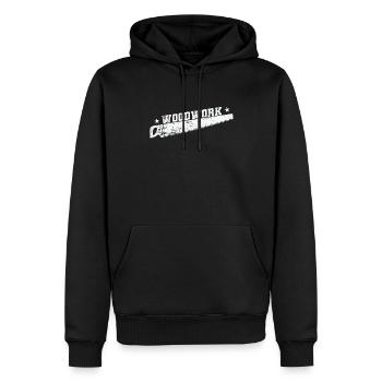 Woodwork Scie Forest Forest Worker Forest - Sweat à capuche Premium bio Homme - noir - Devant - Nico (187cm)