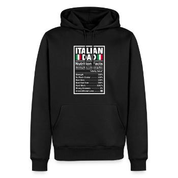 Drôle Italie Cadeau Papa Italien - Sweat à capuche Premium bio Homme - noir - Devant - Nico (187cm)