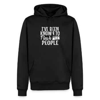 I've been known to Flash People Fotograf - Männer Premium Bio Hoodie - Schwarz - Vorne - Nico (187cm)