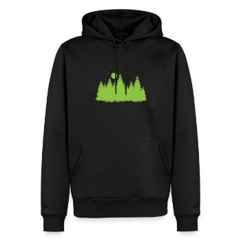 Forêt avec des feuilles dans l’environnement - Sweat à capuche Premium bio Homme - noir - Devant - Nico (187cm)