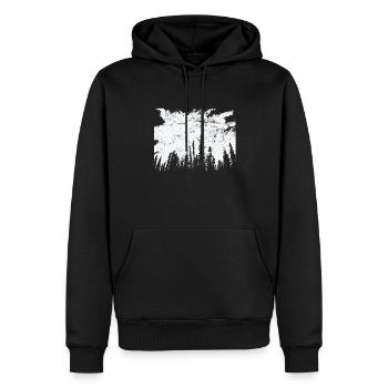 Forêt la nuit la nature quitte l’environnement - Sweat à capuche Premium bio Homme - noir - Devant - Nico (187cm)