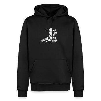 I do my own Stunts Extremsport Hobby - Männer Premium Bio Hoodie - Schwarz - Vorne - Nico (187cm)