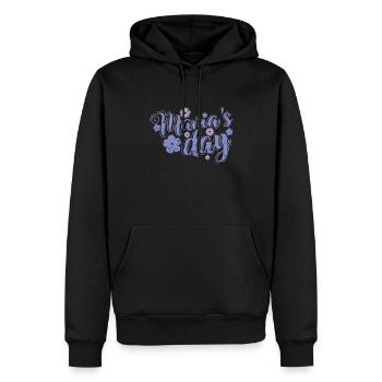 Fête des mamans Fête des mères Famille - Sweat à capuche Premium bio Homme - noir - Devant - Nico (187cm)