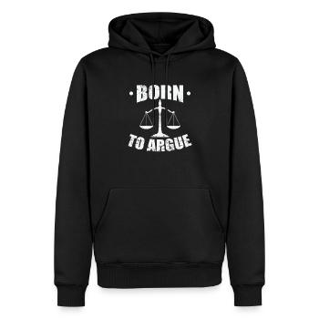 Né pour argumenter Avocat Profession d’avocat - Sweat à capuche Premium bio Homme - noir - Devant - Nico (187cm)