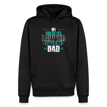 Mon avocat préféré m’appelle Papa Juriste - Sweat à capuche Premium bio Homme - noir - Devant - Nico (187cm)