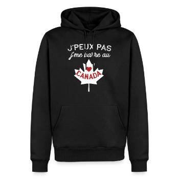 Je peux pas cadeau voyage au canada homme femme - Sweat à capuche Premium bio Homme - noir - Devant - Nico (187cm)
