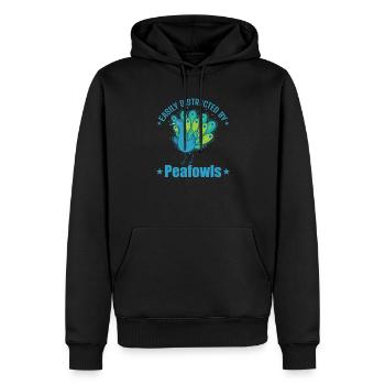 Easily Distracted by Peafowls Vogel Federn - Männer Premium Bio Hoodie - Schwarz - Vorne - Nico (187cm)