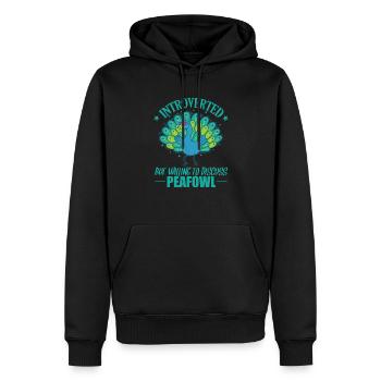 Introverted but willing to Discuss Peafowl - Männer Premium Bio Hoodie - Schwarz - Vorne - Nico (187cm)