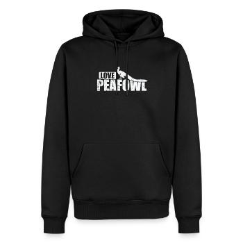 Love Peafowl Vogel Gefieder Tierpark - Männer Premium Bio Hoodie - Schwarz - Vorne - Nico (187cm)