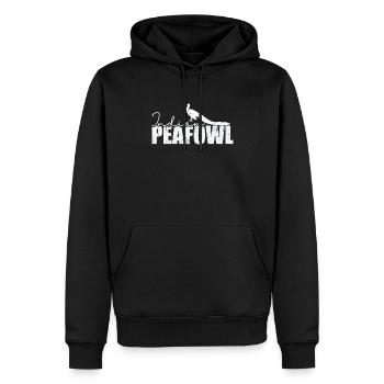 Plumes du parc animalier des oiseaux de la poule indienne - Sweat à capuche Premium bio Homme - noir - Devant - Nico (187cm)