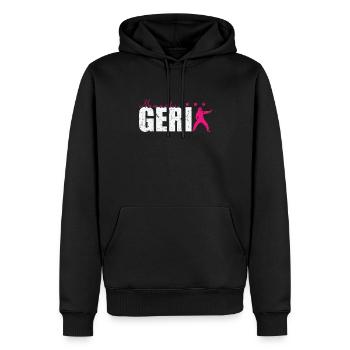 Karate Mawashi Geri drehender Fußtritt - Männer Premium Bio Hoodie - Schwarz - Vorne - Nico (187cm)