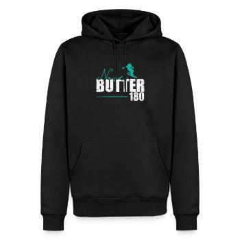 Nose Butter 180 Skifahren - Männer Premium Bio Hoodie - Schwarz - Vorne - Nico (187cm)