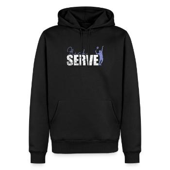 Flickserve Badminton - Männer Premium Bio Hoodie - Schwarz - Vorne - Nico (187cm)