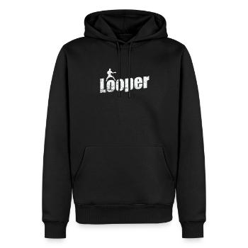 Looper Frisbee - Sweat à capuche Premium bio Homme - noir - Devant - Nico (187cm)