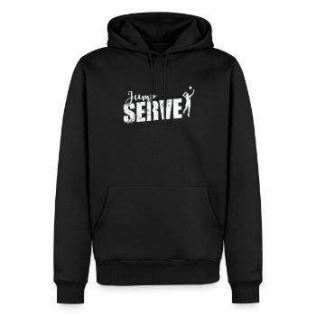 Volley-ball Jump Serve - Sweat à capuche Premium bio Homme - noir - Devant - Nico (187cm)