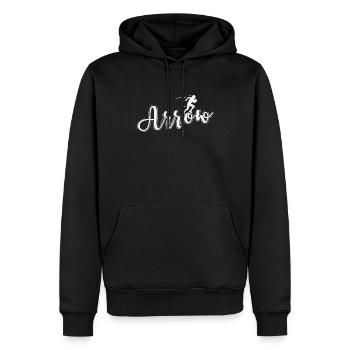 Arrow Football - Männer Premium Bio Hoodie - Schwarz - Vorne - Nico (187cm)