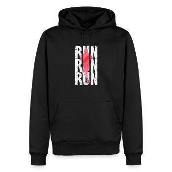 Courir, courir, courir, faire du jogging - Sweat à capuche Premium bio Homme - noir - Devant - Nico (187cm)