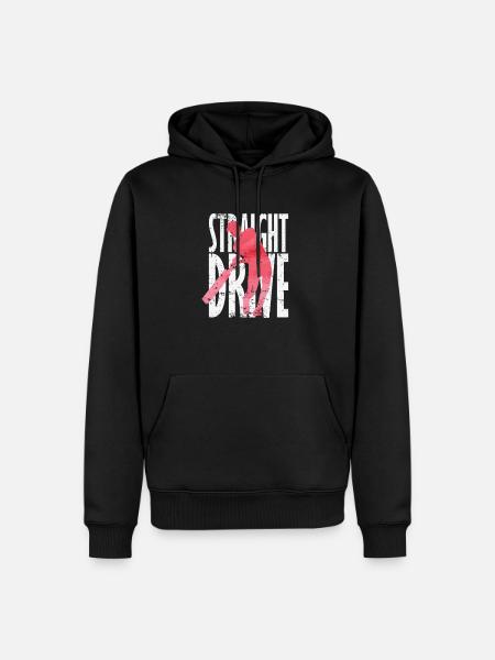 Straight Drive Cricket - Men’s Premium Organic Hoodie - black