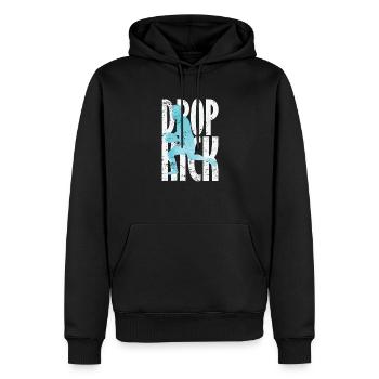 Drop Kick Rugby - Männer Premium Bio Hoodie - Schwarz - Vorne - Nico (187cm)
