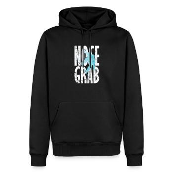 Nose Grab Snowboard - Männer Premium Bio Hoodie - Schwarz - Vorne - Nico (187cm)