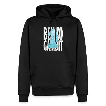 Benko Gambit Wolga Gambit Schach - Männer Premium Bio Hoodie - Schwarz - Vorne - Nico (187cm)