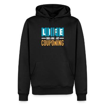 Lustiges Extrem Couponing Coupon Geschenk - Männer Premium Bio Hoodie - Schwarz - Vorne - Nico (187cm)